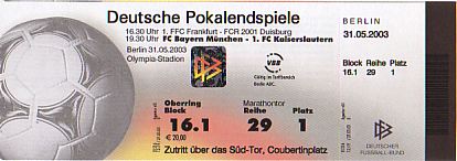 Karte DFB Pokalendspiel 2003