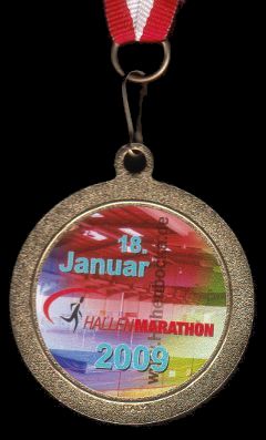 Finisher Medaille 3. Hallenmarathon Niederlausitzhalle Senftenberg 2009