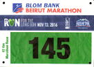 Startnummer 14. Beirut Marathon 2016