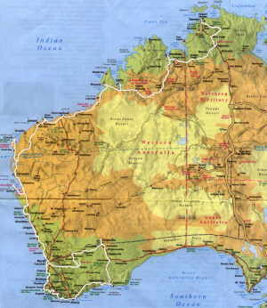 Reiseroute Australien 2001/2002